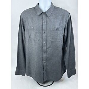 Travis Mathew Shirt Mens Large Gray Solid Soft Button Up‎ Causal Long Sleeve
